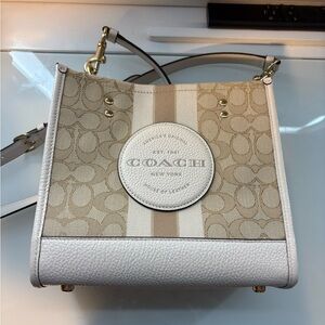 Coach Tan and White tote bag